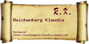 Reichenberg Klaudia névjegykártya