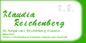 klaudia reichenberg business card